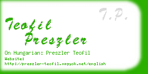 teofil preszler business card